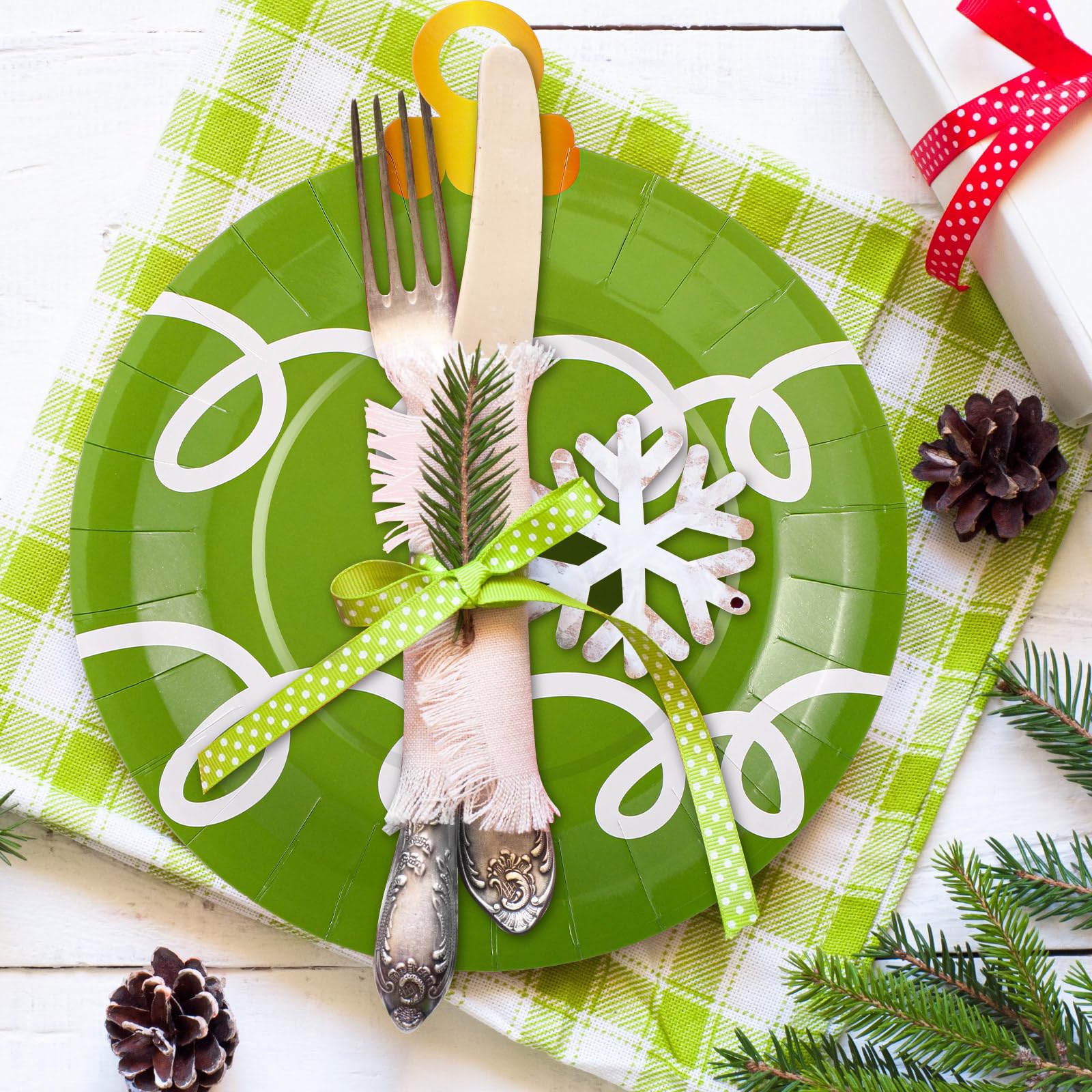 Amazon.co.jp: Sunnychicc クリスマスボール型紙皿 ペーパーディナー